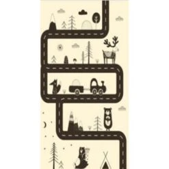 Tapis De Jeu En Vinyle Pvc Tarkett 49,5x109pour Chambre D'enfant - Haute Qualité Non Toxique - Motif Circuit