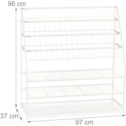 Relaxdays Porte-magazines, XL, HLP: 96 X 97 X 37 Cm, Porte-revues En Métal, à Poser Au Sol, Salon, Entrée, Blanc 10 Relaxdays Porte-magazines, XL, HLP: 96 X 97 X 37 Cm, Porte-revues En Métal, à Poser Au Sol, Salon, Entrée, Blanc -ATMOSPHERA || VIDAXL || Safavieh Soldes 31825688 4