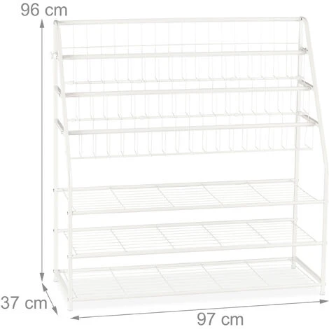 Relaxdays Porte-magazines, XL, HLP: 96 X 97 X 37 Cm, Porte-revues En Métal, à Poser Au Sol, Salon, Entrée, Blanc 6 Relaxdays Porte-magazines, XL, HLP: 96 X 97 X 37 Cm, Porte-revues En Métal, à Poser Au Sol, Salon, Entrée, Blanc – Image 4