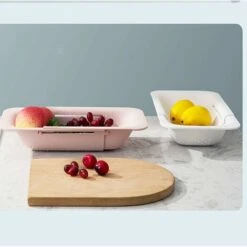 LITZEE Panier De Vidange Pour Cuisine, Support De Séchage D'Évier Pour Stockage Et Lavage Des Vaisselle / Fruits / Légumes (blanc) 8 LITZEE Panier De Vidange Pour Cuisine, Support De Séchage D'Évier Pour Stockage Et Lavage Des Vaisselle / Fruits / Légumes (blanc) -ATMOSPHERA || VIDAXL || Safavieh Soldes 32307337 2