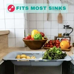 LITZEE Panier De Vidange Pour Cuisine, Support De Séchage D'Évier Pour Stockage Et Lavage Des Vaisselle / Fruits / Légumes (blanc) 11 LITZEE Panier De Vidange Pour Cuisine, Support De Séchage D'Évier Pour Stockage Et Lavage Des Vaisselle / Fruits / Légumes (blanc) -ATMOSPHERA || VIDAXL || Safavieh Soldes 32307337 5