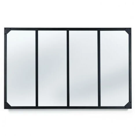 Miroir Verrière 4 Bandes Design Industriel 110X70 Cm 3 Miroir Verrière 4 Bandes Design Industriel 110X70 Cm