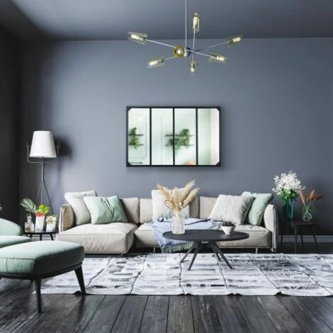 Miroir Verrière 4 Bandes Design Industriel 110X70 Cm 5 Miroir Verrière 4 Bandes Design Industriel 110X70 Cm – Image 3