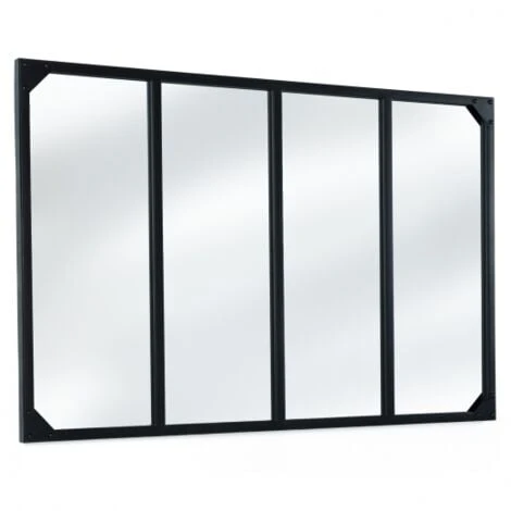Miroir Verrière 4 Bandes Design Industriel 110X70 Cm 6 Miroir Verrière 4 Bandes Design Industriel 110X70 Cm – Image 4