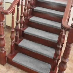Lot De 15 Tapis D'escalier Marchette Escalier 65x25 Cm Gris