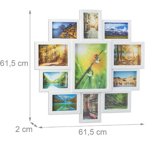 Relaxdays Cadre Photos Pele-même Cadre 11 Photos Galerie Mur Mural Lettres, Blanc 5 Relaxdays Cadre Photos Pele-même Cadre 11 Photos Galerie Mur Mural Lettres, Blanc – Image 3