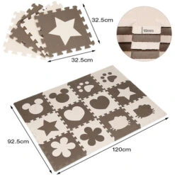 12 Pcs Dalles Mousse Doux Tapis Pour Enfants Bébé Puzzle Tapis En Mousse EVA Activité Tapis De Jeu Carreaux Beige And Marron 9 12 Pcs Dalles Mousse Doux Tapis Pour Enfants Bébé Puzzle Tapis En Mousse EVA Activité Tapis De Jeu Carreaux Beige And Marron -ATMOSPHERA || VIDAXL || Safavieh Soldes 33025078 3