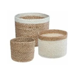 ATMOSPHERA Lot De 3 Paniers De Rangement - Jute - Dimensions Différentes - Livraison Gratuite
