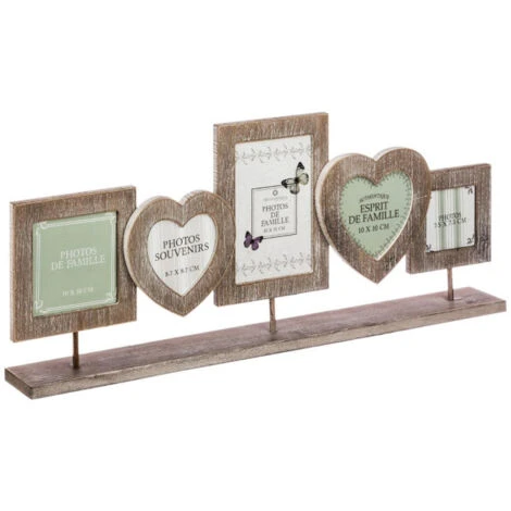 ATMOSPHERA Pêle-Mêle 5 Photos à Poser Campagne 55cm Naturel 4 ATMOSPHERA Pêle-Mêle 5 Photos à Poser Campagne 55cm Naturel – Image 2