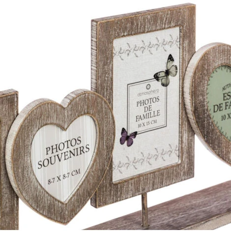 ATMOSPHERA Pêle-Mêle 5 Photos à Poser Campagne 55cm Naturel 5 ATMOSPHERA Pêle-Mêle 5 Photos à Poser Campagne 55cm Naturel – Image 3