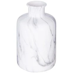 ATMOSPHERA Vase Déco Effet Marbre 17cm Blanc