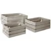 ATMOSPHERA Lot De 3 Caisses En Bois Cagette 35cm Gris -ATMOSPHERA || VIDAXL || Safavieh Soldes 33659697 1