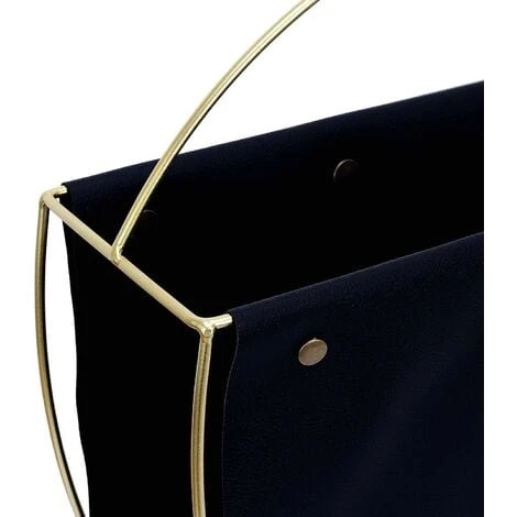 Porte-revues En Métal Doré Et Tissu Noir 6 Porte-revues En Métal Doré Et Tissu Noir – Image 4