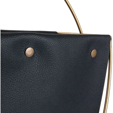 Porte-revues En Métal Doré Et Tissu Noir 7 Porte-revues En Métal Doré Et Tissu Noir – Image 5