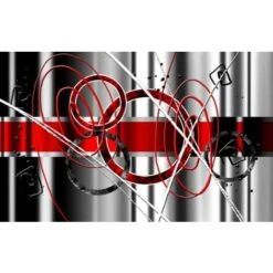 Tableau Abstrait Rouge Variation - 80x50 Cm