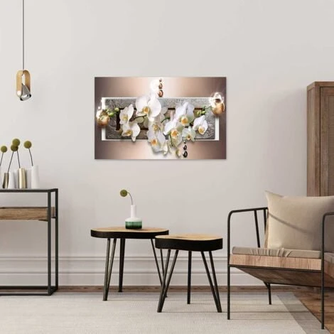 Tableau Graphique Fleurs D'orchidées - 80x50 Cm 4 Tableau Graphique Fleurs D'orchidées - 80x50 Cm – Image 2