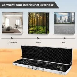 GOPLUS Mallette Pour Fusil, Etui Pour Arme Longue En Aluminium, Valise A Fusil Avec 2 Serrures A Combinaison, Boîte Etanche De Protection Pour Rangement, Transport Pratique, 134 X 35 X 12CM,Argent -ATMOSPHERA || VIDAXL || Safavieh Soldes 34761922 3