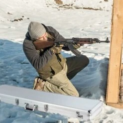 GOPLUS Mallette Pour Fusil, Etui Pour Arme Longue En Aluminium, Valise A Fusil Avec 2 Serrures A Combinaison, Boîte Etanche De Protection Pour Rangement, Transport Pratique, 134 X 35 X 12CM,Argent -ATMOSPHERA || VIDAXL || Safavieh Soldes 34761922 5