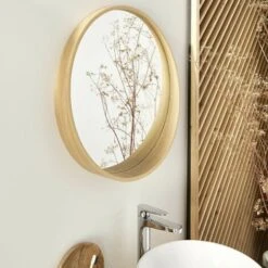 Miroir Rond En Chêne 60 Cm VALI -ATMOSPHERA || VIDAXL || Safavieh Soldes 34872931 4