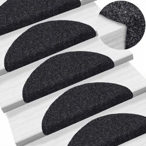Tapis Autoadhésifs De Marches 5 Pcs Noir 56x17x3 Cm Aiguilleté VidaXL 6 Tapis Autoadhésifs De Marches 5 Pcs Noir 56x17x3 Cm Aiguilleté VidaXL – Image 4