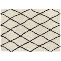 Tapis Déco Ethnique Crème 80 X140 Cm