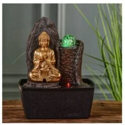 Fontaine Bouddha Haka - L 15 X L 20 X H 25 Cm - LED - Livraison Gratuite