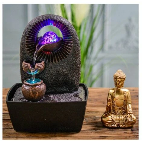 Fontaine Bouddha Bhava - L 15 X L 20 X H 25 Cm - LED - Livraison Gratuite 4 Fontaine Bouddha Bhava - L 15 X L 20 X H 25 Cm - LED - Livraison Gratuite – Image 2