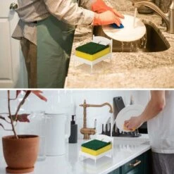 Forme De Lit Porte-Éponge Pour Évier De Rangement Porte-Éponge Pour Cuisine Porte-Éponge Pour Lit Organisateur De Nettoyage Porte-Tapis En Tissu Cintre De Rangement Pour Lingettes Éponge Avec 2 Pièces -ATMOSPHERA || VIDAXL || Safavieh Soldes 36289075 4