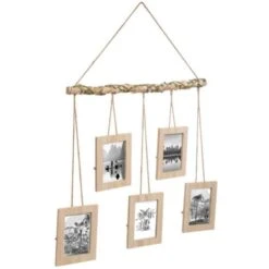 ATMOSPHERA Pêle Mêle 5 Photos Bois Suspendu 60cm Naturel