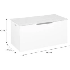 Coffre à Jouet - Tobias - 80x40 Cm. Couvercle Rabattable. Poignées Latérales -ATMOSPHERA || VIDAXL || Safavieh Soldes 36424168 4