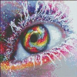 Diamond Painting Complet, Yeux Colorés 30 X 30 Cm, Broderie Diamant Numéro Kit, Diamant Peinture Complet Rond Kit Peinture Numéro Adulte Mosaïque Broderie Artisanal Sur Tissu En Toile -ATMOSPHERA || VIDAXL || Safavieh Soldes 36781953 3