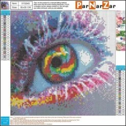 Diamond Painting Complet, Yeux Colorés 30 X 30 Cm, Broderie Diamant Numéro Kit, Diamant Peinture Complet Rond Kit Peinture Numéro Adulte Mosaïque Broderie Artisanal Sur Tissu En Toile -ATMOSPHERA || VIDAXL || Safavieh Soldes 36781953 4
