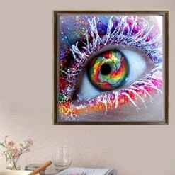 Diamond Painting Complet, Yeux Colorés 30 X 30 Cm, Broderie Diamant Numéro Kit, Diamant Peinture Complet Rond Kit Peinture Numéro Adulte Mosaïque Broderie Artisanal Sur Tissu En Toile -ATMOSPHERA || VIDAXL || Safavieh Soldes 36781953 5