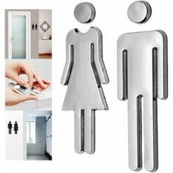 Kueatily 2pcs Signe D'autocollant De Porte De Toilette De Cafétéria D'htel De Restaurant Public De 12x4cmWC