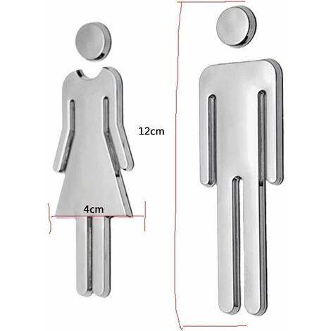 Kueatily 2pcs Signe D'autocollant De Porte De Toilette De Cafétéria D'htel De Restaurant Public De 12x4cmWC 4 Kueatily 2pcs Signe D'autocollant De Porte De Toilette De Cafétéria D'htel De Restaurant Public De 12x4cmWC – Image 2