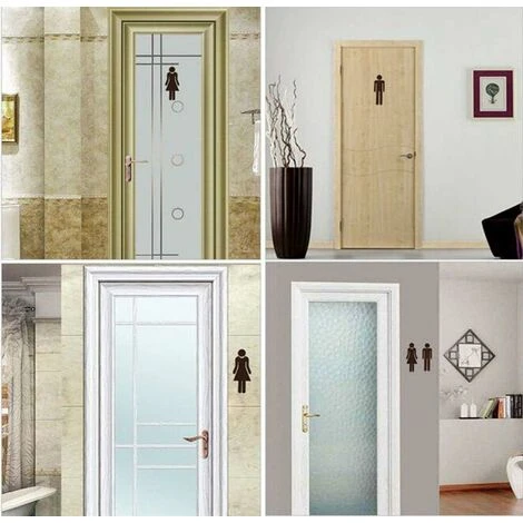 Kueatily 2pcs Signe D'autocollant De Porte De Toilette De Cafétéria D'htel De Restaurant Public De 12x4cmWC 5 Kueatily 2pcs Signe D'autocollant De Porte De Toilette De Cafétéria D'htel De Restaurant Public De 12x4cmWC – Image 3