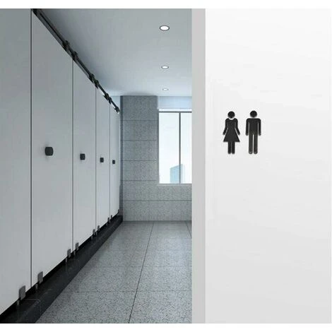 Kueatily 2pcs Signe D'autocollant De Porte De Toilette De Cafétéria D'htel De Restaurant Public De 12x4cmWC 6 Kueatily 2pcs Signe D'autocollant De Porte De Toilette De Cafétéria D'htel De Restaurant Public De 12x4cmWC – Image 4