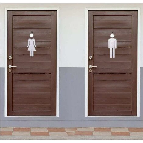Kueatily 2pcs Signe D'autocollant De Porte De Toilette De Cafétéria D'htel De Restaurant Public De 12x4cmWC 7 Kueatily 2pcs Signe D'autocollant De Porte De Toilette De Cafétéria D'htel De Restaurant Public De 12x4cmWC – Image 5