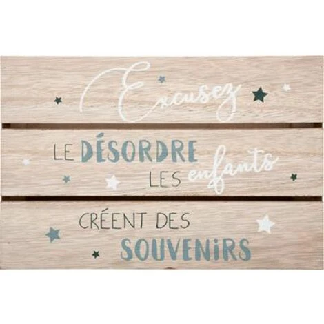 ATMOSPHERA Lot De 2 Cagettes En Bois Enfant 30cm Bleu 6 ATMOSPHERA Lot De 2 Cagettes En Bois Enfant 30cm Bleu – Image 4