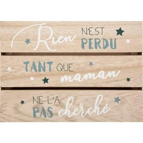 ATMOSPHERA Lot De 2 Cagettes En Bois Enfant 30cm Bleu 7 ATMOSPHERA Lot De 2 Cagettes En Bois Enfant 30cm Bleu – Image 5