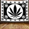 Tenture Murale De Tapisserie De Feuille De Marijuana, Noir Et Blanc Reggae Rasta Tie Dye Leaf Premium Home Art Wall Decor, Tapisseries De Mise à Niveau Pour Chambre à Coucher Salon Collège Dortoir 60X -ATMOSPHERA || VIDAXL || Safavieh Soldes 37004833 1
