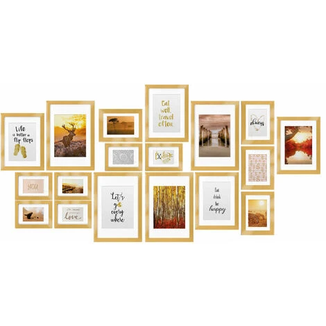 Bomoe Passion Set De 18 Cadres Photos Passion Lot Pour Décoration Murale Pour Chambre Salon Bureau Maison Or 3 Bomoe Passion Set De 18 Cadres Photos Passion Lot Pour Décoration Murale Pour Chambre Salon Bureau Maison Or