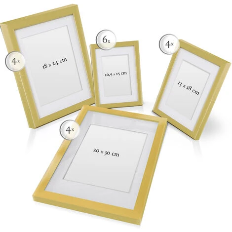 Bomoe Passion Set De 18 Cadres Photos Passion Lot Pour Décoration Murale Pour Chambre Salon Bureau Maison Or 4 Bomoe Passion Set De 18 Cadres Photos Passion Lot Pour Décoration Murale Pour Chambre Salon Bureau Maison Or – Image 2