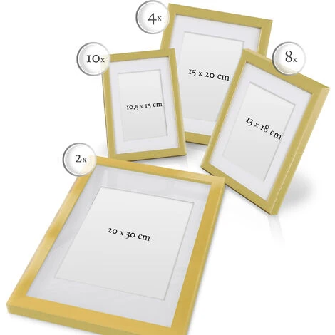Bomoe Set De 24 Cadres Photos Nature Lot Pour Décoration Murale Pour Chambre Salon Bureau Maison Or 4 Bomoe Set De 24 Cadres Photos Nature Lot Pour Décoration Murale Pour Chambre Salon Bureau Maison Or – Image 2