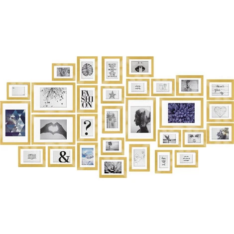 Bomoe Set De 30 Cadres Photos Emotion Pour Décoration Murale Pour Chambre Salon Bureau Maison Or 3 Bomoe Set De 30 Cadres Photos Emotion Pour Décoration Murale Pour Chambre Salon Bureau Maison Or