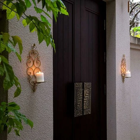 Lot De 2 Bougeoirs Photophore Chandelier Porte Bougie Mural Murale Muraux En Métal, Bougeoir Pour Mur Chambre Salle De Bains Salon Decoration, Or 4 Lot De 2 Bougeoirs Photophore Chandelier Porte Bougie Mural Murale Muraux En Métal, Bougeoir Pour Mur Chambre Salle De Bains Salon Decoration, Or – Image 2