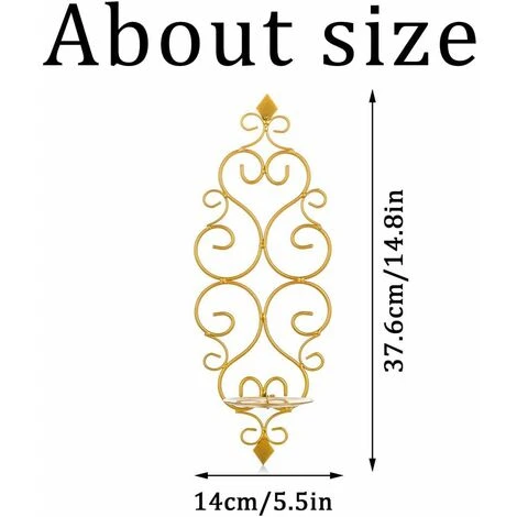 Lot De 2 Bougeoirs Photophore Chandelier Porte Bougie Mural Murale Muraux En Métal, Bougeoir Pour Mur Chambre Salle De Bains Salon Decoration, Or 7 Lot De 2 Bougeoirs Photophore Chandelier Porte Bougie Mural Murale Muraux En Métal, Bougeoir Pour Mur Chambre Salle De Bains Salon Decoration, Or – Image 5