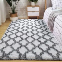 Tapis Salon Shaggy 160x230cm Blanc Avec Motif - Descente De Lit Tapis Poils Longs Tapis Doux Pour Salon Chambre Canapé -ATMOSPHERA || VIDAXL || Safavieh Soldes 39299989 4