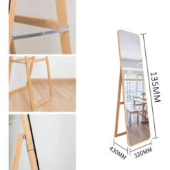 Miroir Sur Pied En Cadre De Bois De Bamboo Miroir Rectangulaire 135 X 32 Cm -ATMOSPHERA || VIDAXL || Safavieh Soldes 40296623 4