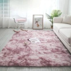 Tapis De Salon Shaggy 160 X 230cm En Peluche Rose Fibre De Polypropylène Souple Tapis Antidérapante Tapis De Chambre